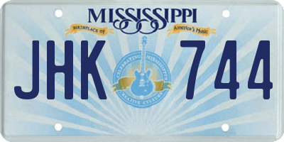 MS license plate JHK744