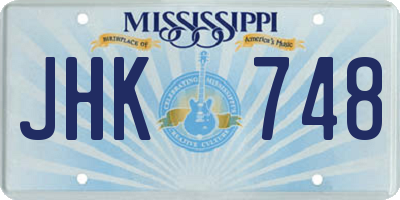 MS license plate JHK748