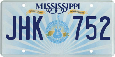 MS license plate JHK752