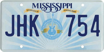 MS license plate JHK754