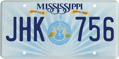 MS license plate JHK756