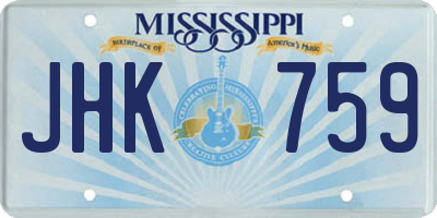 MS license plate JHK759