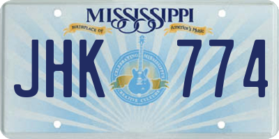 MS license plate JHK774