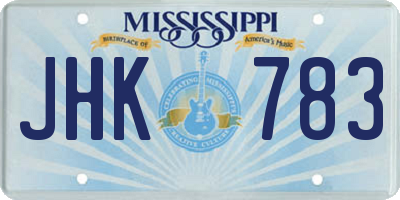MS license plate JHK783