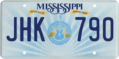 MS license plate JHK790