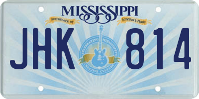 MS license plate JHK814