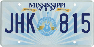 MS license plate JHK815