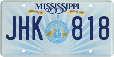MS license plate JHK818