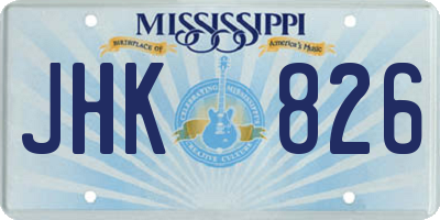 MS license plate JHK826