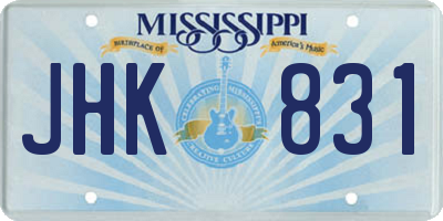 MS license plate JHK831
