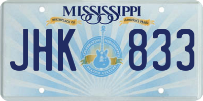 MS license plate JHK833