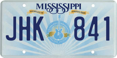 MS license plate JHK841