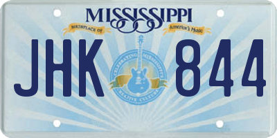 MS license plate JHK844
