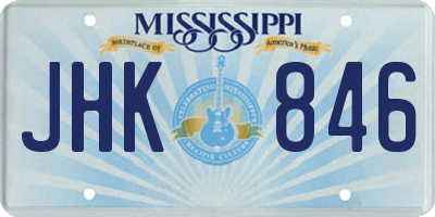 MS license plate JHK846