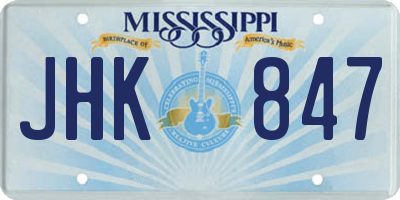 MS license plate JHK847