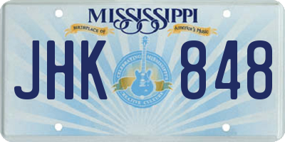 MS license plate JHK848