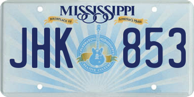 MS license plate JHK853