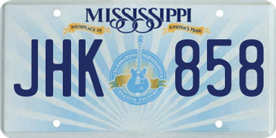 MS license plate JHK858