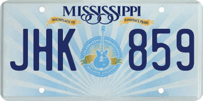 MS license plate JHK859