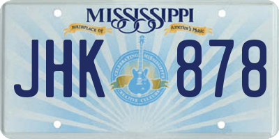 MS license plate JHK878