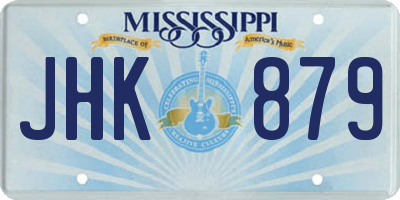 MS license plate JHK879