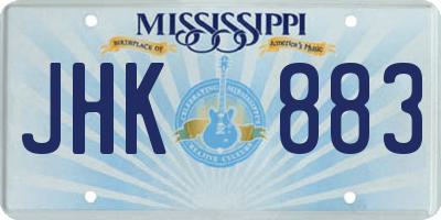 MS license plate JHK883