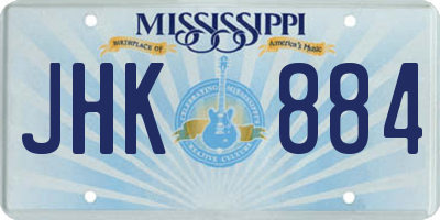 MS license plate JHK884