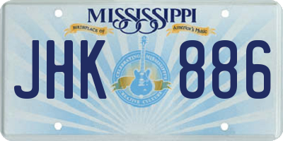 MS license plate JHK886