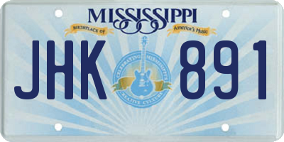 MS license plate JHK891