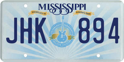MS license plate JHK894