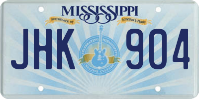 MS license plate JHK904