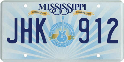 MS license plate JHK912