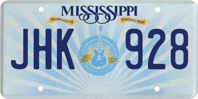 MS license plate JHK928