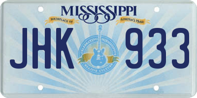 MS license plate JHK933
