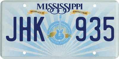 MS license plate JHK935