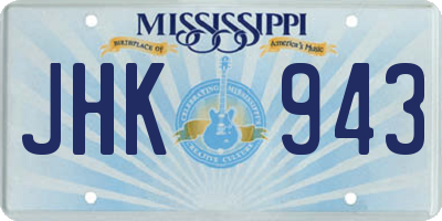 MS license plate JHK943