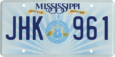 MS license plate JHK961