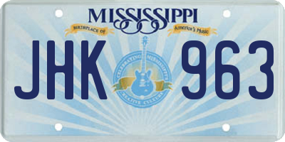 MS license plate JHK963
