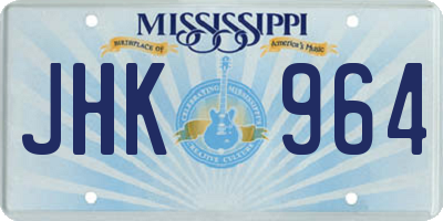 MS license plate JHK964