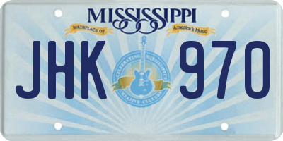 MS license plate JHK970