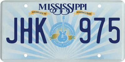 MS license plate JHK975