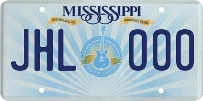 MS license plate JHL000