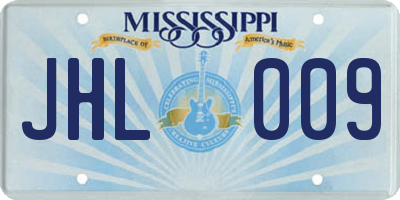 MS license plate JHL009