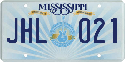 MS license plate JHL021