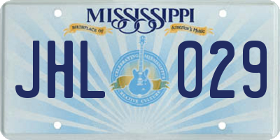 MS license plate JHL029