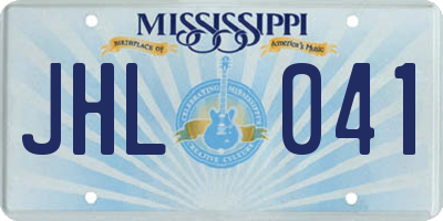 MS license plate JHL041