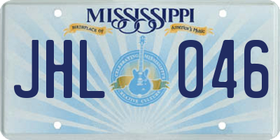 MS license plate JHL046