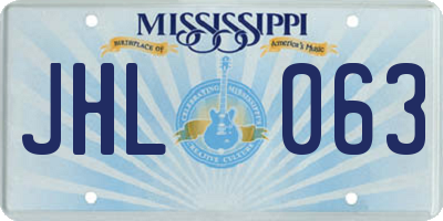 MS license plate JHL063