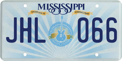 MS license plate JHL066