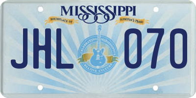 MS license plate JHL070